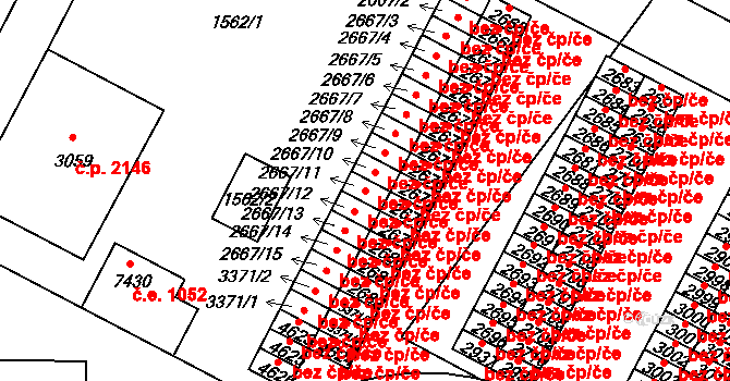 Písek 42173345 na parcele st. 2667/11 v KÚ Písek, Katastrální mapa