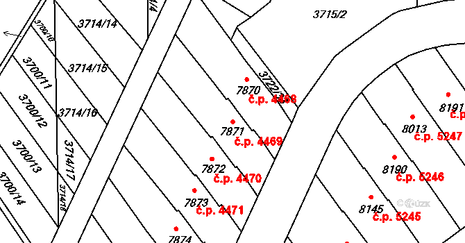 Zlín 4469 na parcele st. 7871 v KÚ Zlín, Katastrální mapa