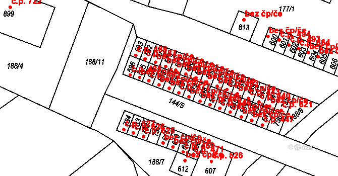 Černovice 43035345 na parcele st. 582 v KÚ Černovice u Tábora, Katastrální mapa