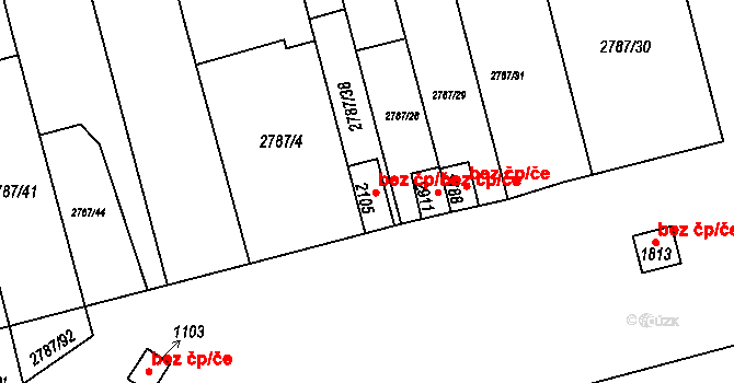 Lipník nad Bečvou 43805345 na parcele st. 2105 v KÚ Lipník nad Bečvou, Katastrální mapa