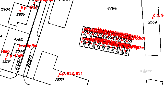 Třebíč 44152345 na parcele st. 2546/2 v KÚ Třebíč, Katastrální mapa