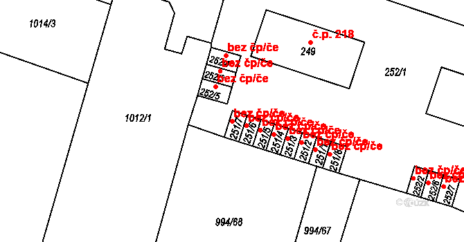Čimelice 48550345 na parcele st. 251/7 v KÚ Čimelice, Katastrální mapa