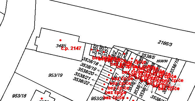 Písek 48706345 na parcele st. 3356 v KÚ Písek, Katastrální mapa