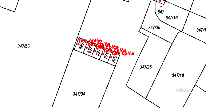 Ledvice 49354345 na parcele st. 571 v KÚ Ledvice, Katastrální mapa