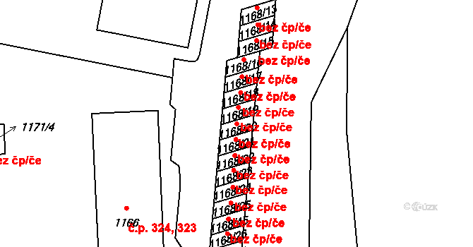 Jablonec nad Nisou 50128345 na parcele st. 1168/20 v KÚ Mšeno nad Nisou, Katastrální mapa