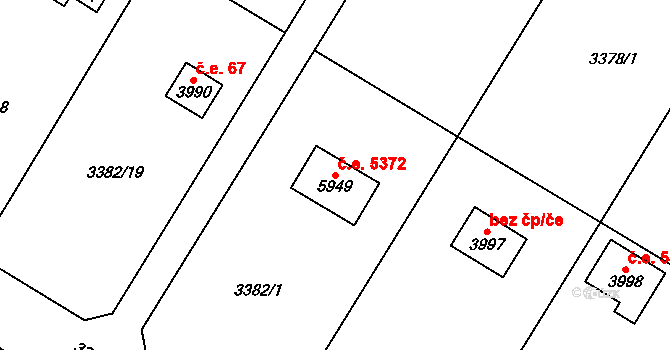 Dvůr Králové nad Labem 5372 na parcele st. 5949 v KÚ Dvůr Králové nad Labem, Katastrální mapa