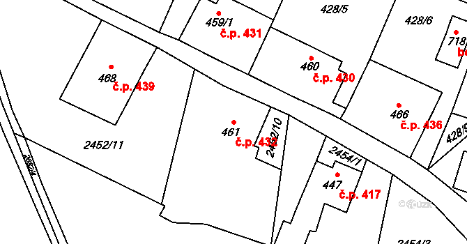 Velký Šenov 432 na parcele st. 461 v KÚ Velký Šenov, Katastrální mapa