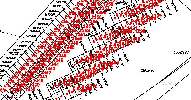 Jihlava 1412 na parcele st. 5662/131 v KÚ Jihlava, Katastrální mapa