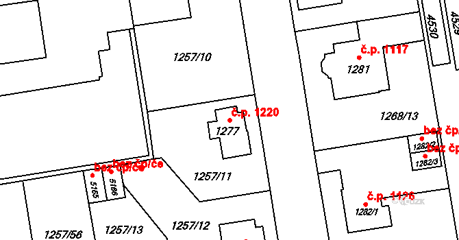 Šumperk 1220 na parcele st. 1277 v KÚ Šumperk, Katastrální mapa