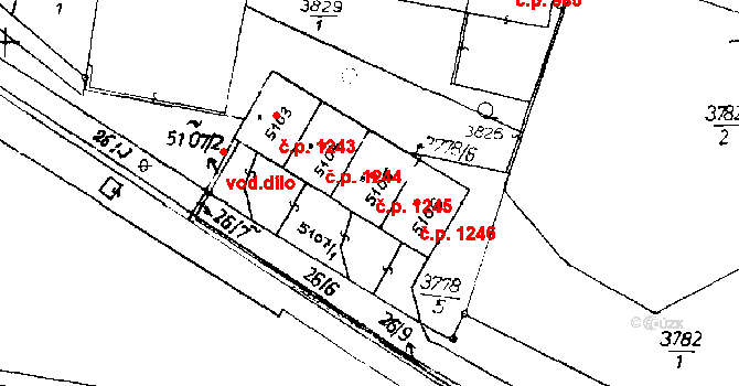 Poděbrady III 1245, Poděbrady na parcele st. 5105 v KÚ Poděbrady, Katastrální mapa
