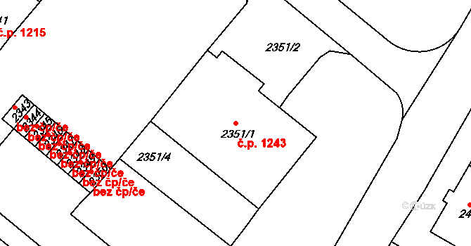 Duchcov 1243 na parcele st. 2351/1 v KÚ Duchcov, Katastrální mapa