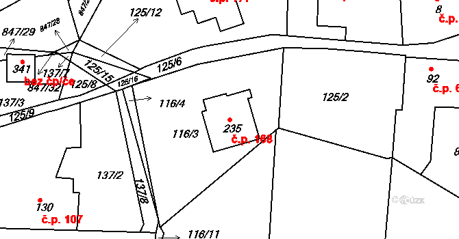 Starý Rožmitál 168, Rožmitál pod Třemšínem na parcele st. 235 v KÚ Starý Rožmitál, Katastrální mapa