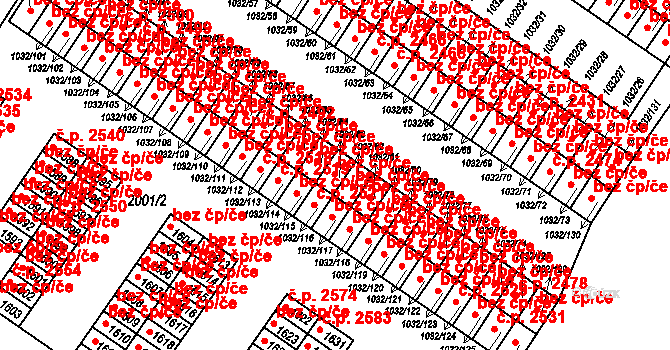 Uničov 2488 na parcele st. 1032/83 v KÚ Uničov, Katastrální mapa