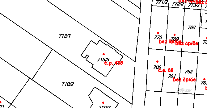 Moravský Žižkov 488 na parcele st. 713/3 v KÚ Moravský Žižkov, Katastrální mapa