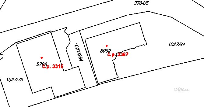 Břeclav 3387 na parcele st. 5902 v KÚ Břeclav, Katastrální mapa