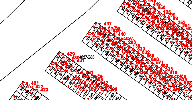 Veselí nad Moravou 435 na parcele st. 2616 v KÚ Veselí-Předměstí, Katastrální mapa