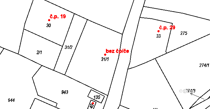 Chudenín 39185346 na parcele st. 31/1 v KÚ Hadrava, Katastrální mapa