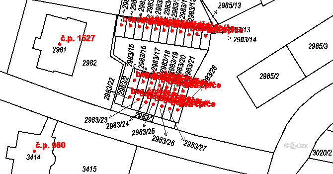 Praha 40440346 na parcele st. 2983/19 v KÚ Dejvice, Katastrální mapa