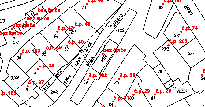 Zlechov 40625346 na parcele st. 91/2 v KÚ Zlechov, Katastrální mapa
