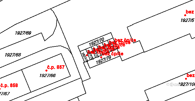 Bechyně 40926346 na parcele st. 1927/73 v KÚ Bechyně, Katastrální mapa