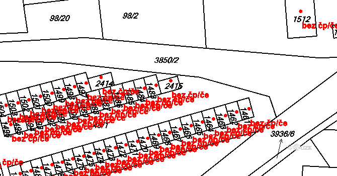 Trhové Sviny 42691346 na parcele st. 2415 v KÚ Trhové Sviny, Katastrální mapa
