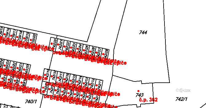 Sokolov 42957346 na parcele st. 742/28 v KÚ Sokolov, Katastrální mapa