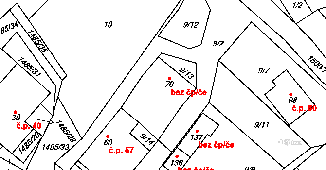 Čachotín 44525346 na parcele st. 70 v KÚ Čachotín, Katastrální mapa