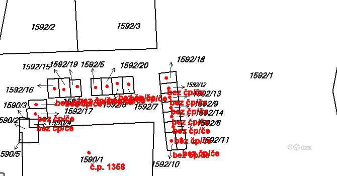 Praha 46776346 na parcele st. 1592/12 v KÚ Smíchov, Katastrální mapa