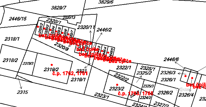 Praha 46828346 na parcele st. 2446/4 v KÚ Libeň, Katastrální mapa