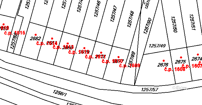 Náchod 1610 na parcele st. 2678 v KÚ Náchod, Katastrální mapa