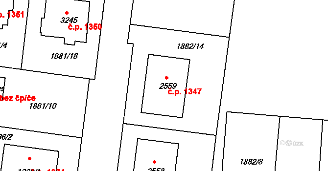 Humpolec 1347 na parcele st. 2559 v KÚ Humpolec, Katastrální mapa