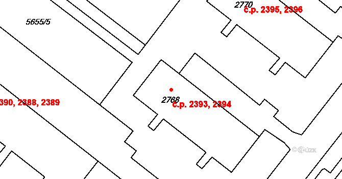 Žatec 2393,2394 na parcele st. 2768 v KÚ Žatec, Katastrální mapa