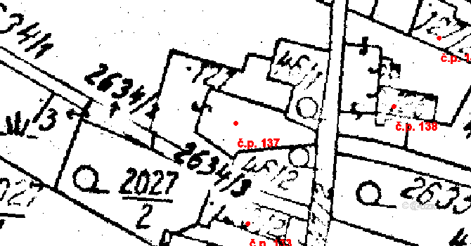 Horní Štěpánov 137 na parcele st. 121/1 v KÚ Horní Štěpánov, Katastrální mapa