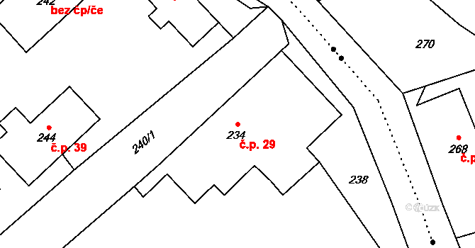 Janovice 29, Rýmařov na parcele st. 234 v KÚ Janovice u Rýmařova, Katastrální mapa