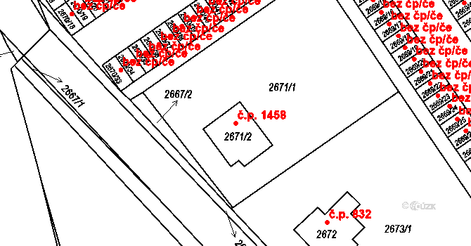Turnov 1458 na parcele st. 2671/2 v KÚ Turnov, Katastrální mapa
