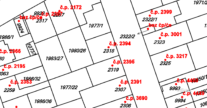 Hodonín 2394 na parcele st. 2318 v KÚ Hodonín, Katastrální mapa