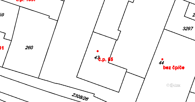 Kateřinky 85, Opava na parcele st. 43 v KÚ Kateřinky u Opavy, Katastrální mapa
