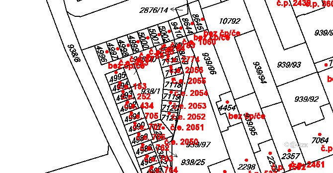 Hodonín 2054 na parcele st. 7118 v KÚ Hodonín, Katastrální mapa