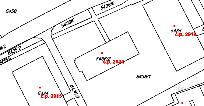 Varnsdorf 2934 na parcele st. 5436/2 v KÚ Varnsdorf, Katastrální mapa