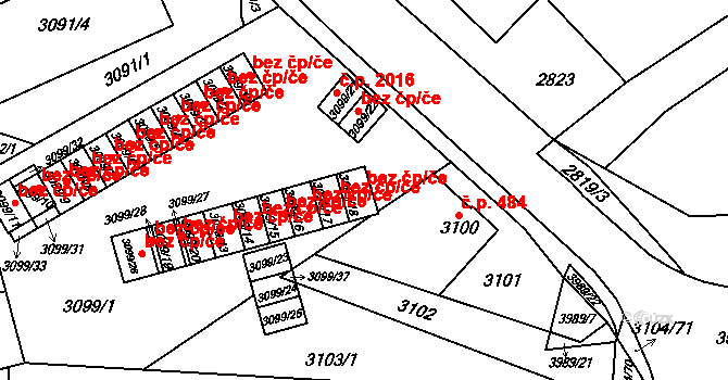 Hranice 13, Karviná na parcele st. 3099/18 v KÚ Karviná-město, Katastrální mapa