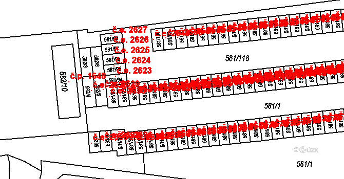 Bludovice 2618,2636, Havířov na parcele st. 581/87 v KÚ Bludovice, Katastrální mapa