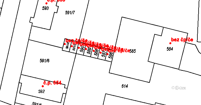 Mohelnice 44904347 na parcele st. 587 v KÚ Mohelnice, Katastrální mapa
