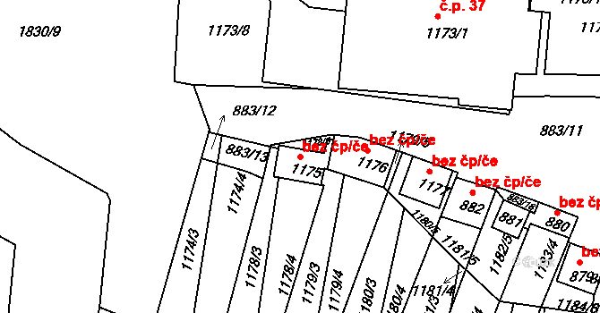 Hlohovec 47062347 na parcele st. 1175 v KÚ Hlohovec, Katastrální mapa