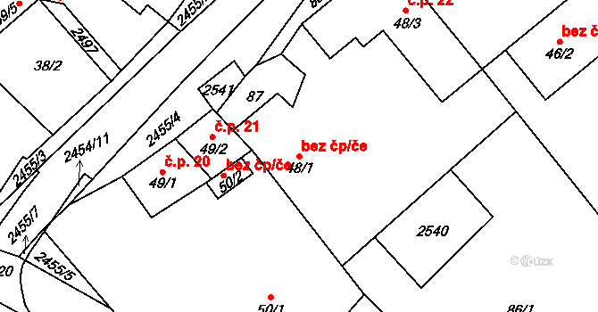 Malý Bor 48248347 na parcele st. 48/1 v KÚ Malý Bor, Katastrální mapa