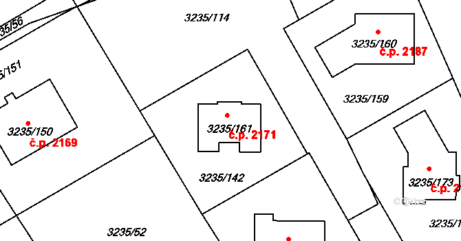 Tachov 2171 na parcele st. 3235/161 v KÚ Tachov, Katastrální mapa