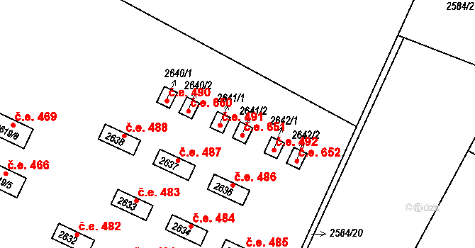 Jedovnice 491 na parcele st. 2641/1 v KÚ Jedovnice, Katastrální mapa