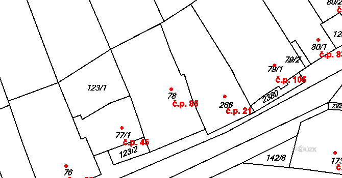Morkůvky 85 na parcele st. 78 v KÚ Morkůvky, Katastrální mapa