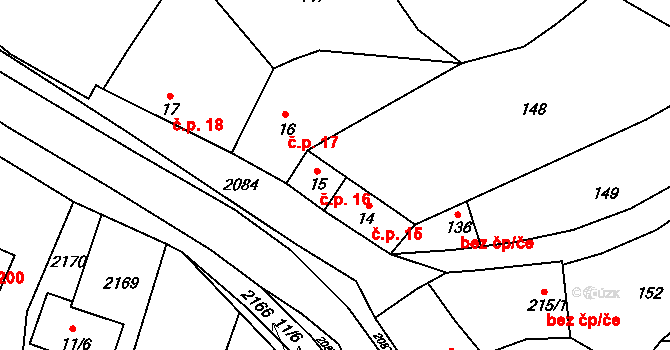 Pačlavice 16 na parcele st. 15 v KÚ Pačlavice, Katastrální mapa