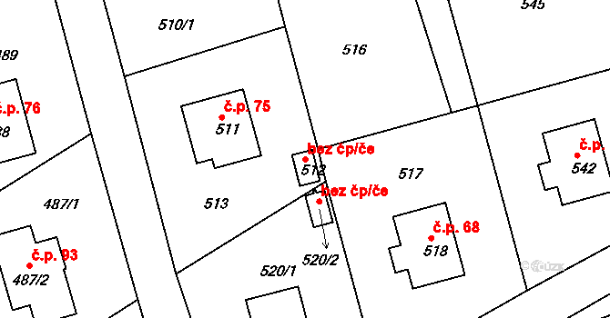 Nalžovice 44461348 na parcele st. 512 v KÚ Nalžovice, Katastrální mapa