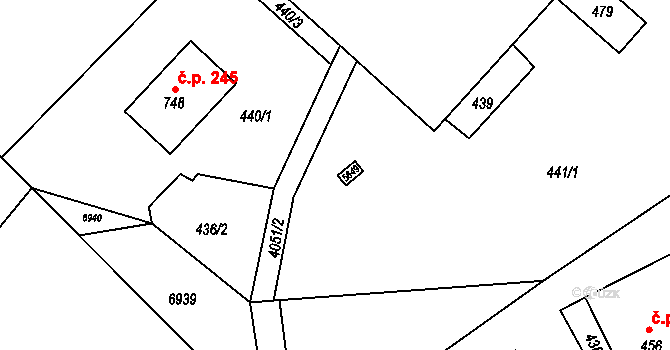 Čistá 46405348 na parcele st. 62/2 v KÚ Čistá u Litomyšle, Katastrální mapa